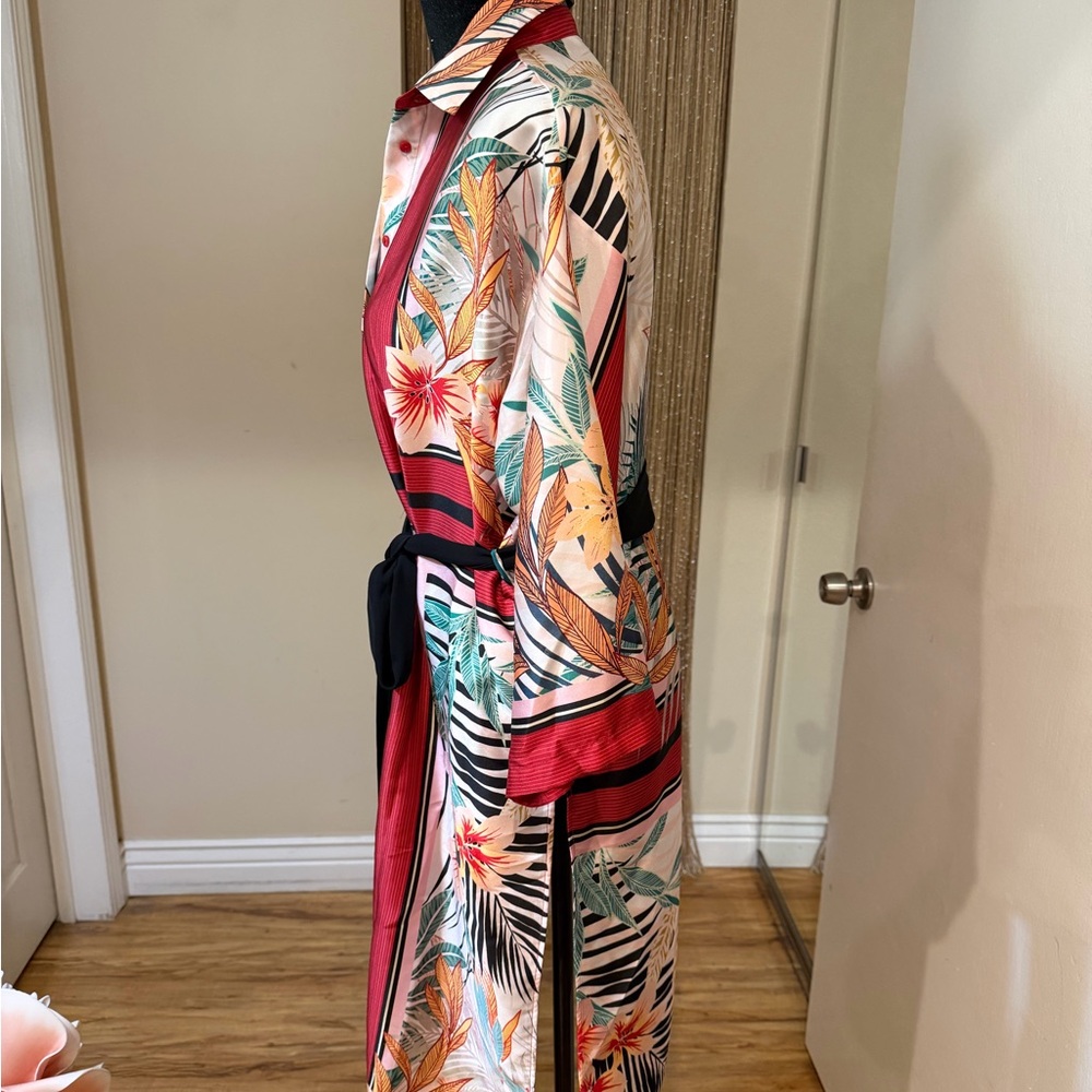 Zara Multicolor Tropical Print Women's Robe - Picture 2 of 7